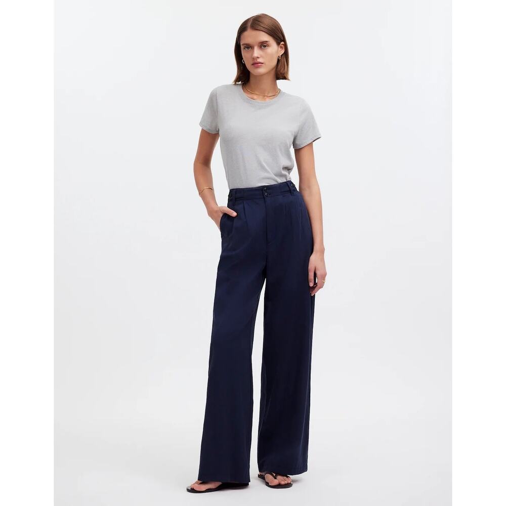 Madewell Navy Wide-Leg Pants